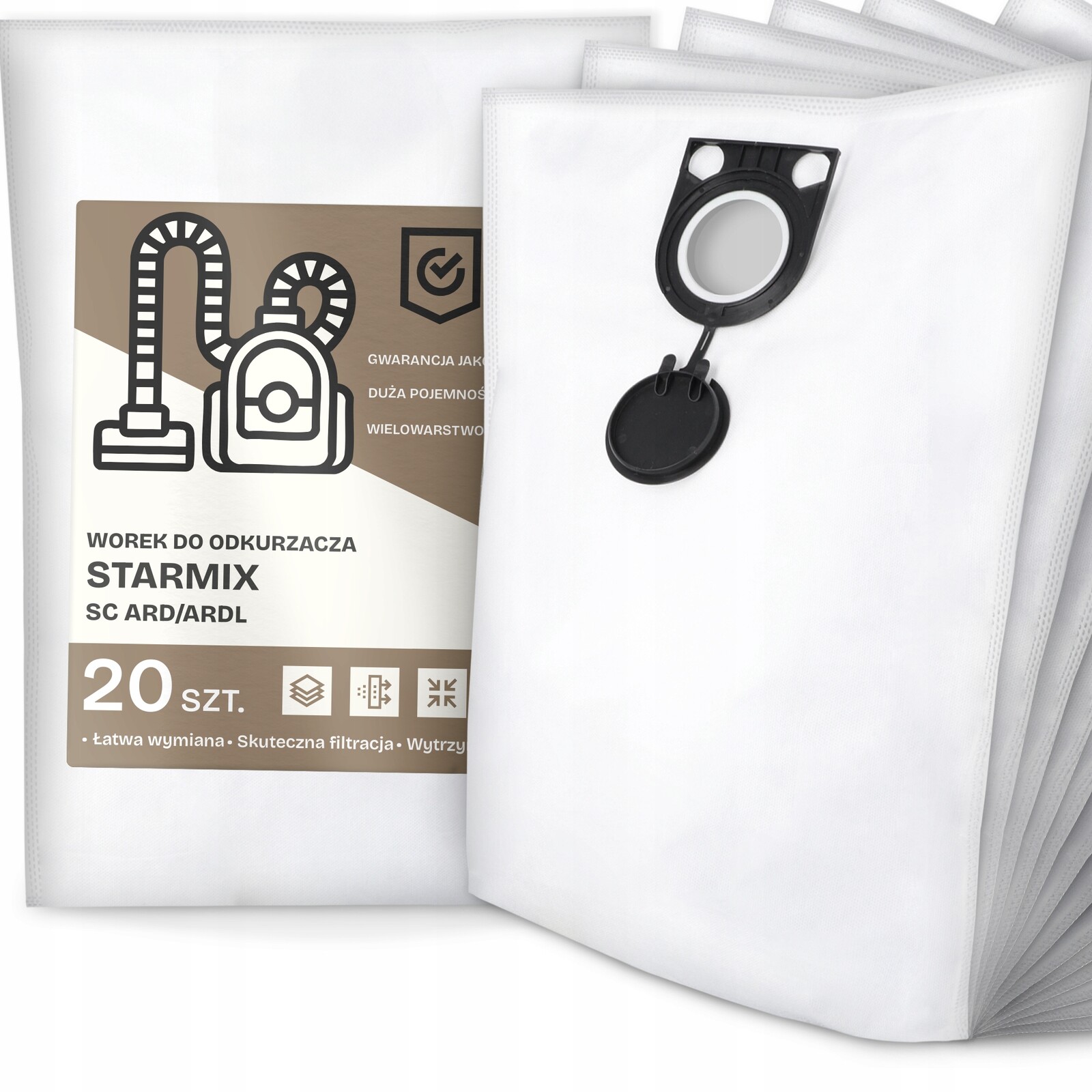 20 x Sáček Do Vysavače Starmix Sc Ard/ardl Syntetický Prostorný Silný G9
