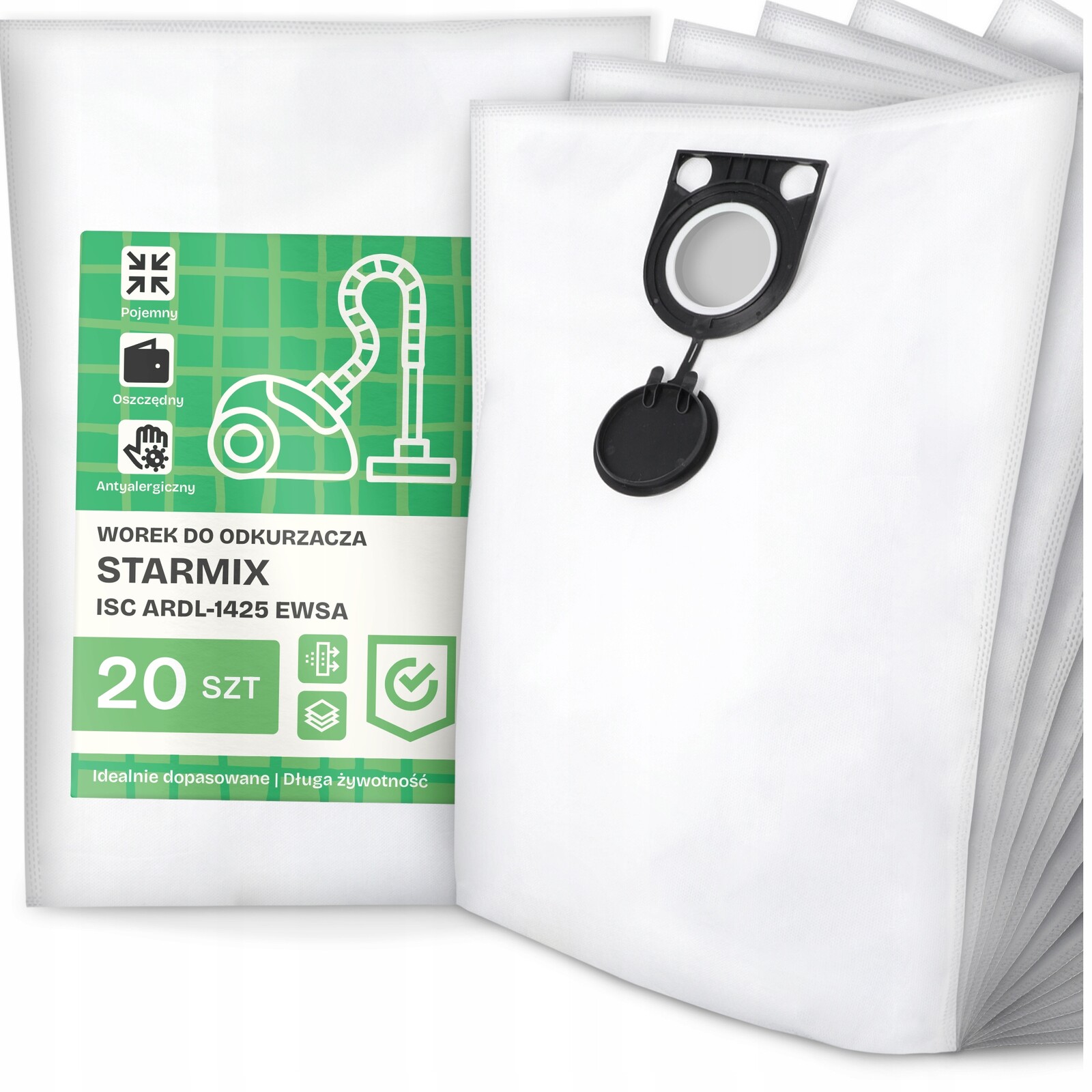 20 x Sáček do Vysavače Starmix Isc ARDL-1425 Ewsa Syntetický Prostorný G9