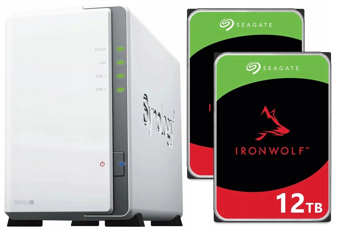 Nas server Synology Diskstation DS223j 24TB (2x12TB) Seagate IronWolf