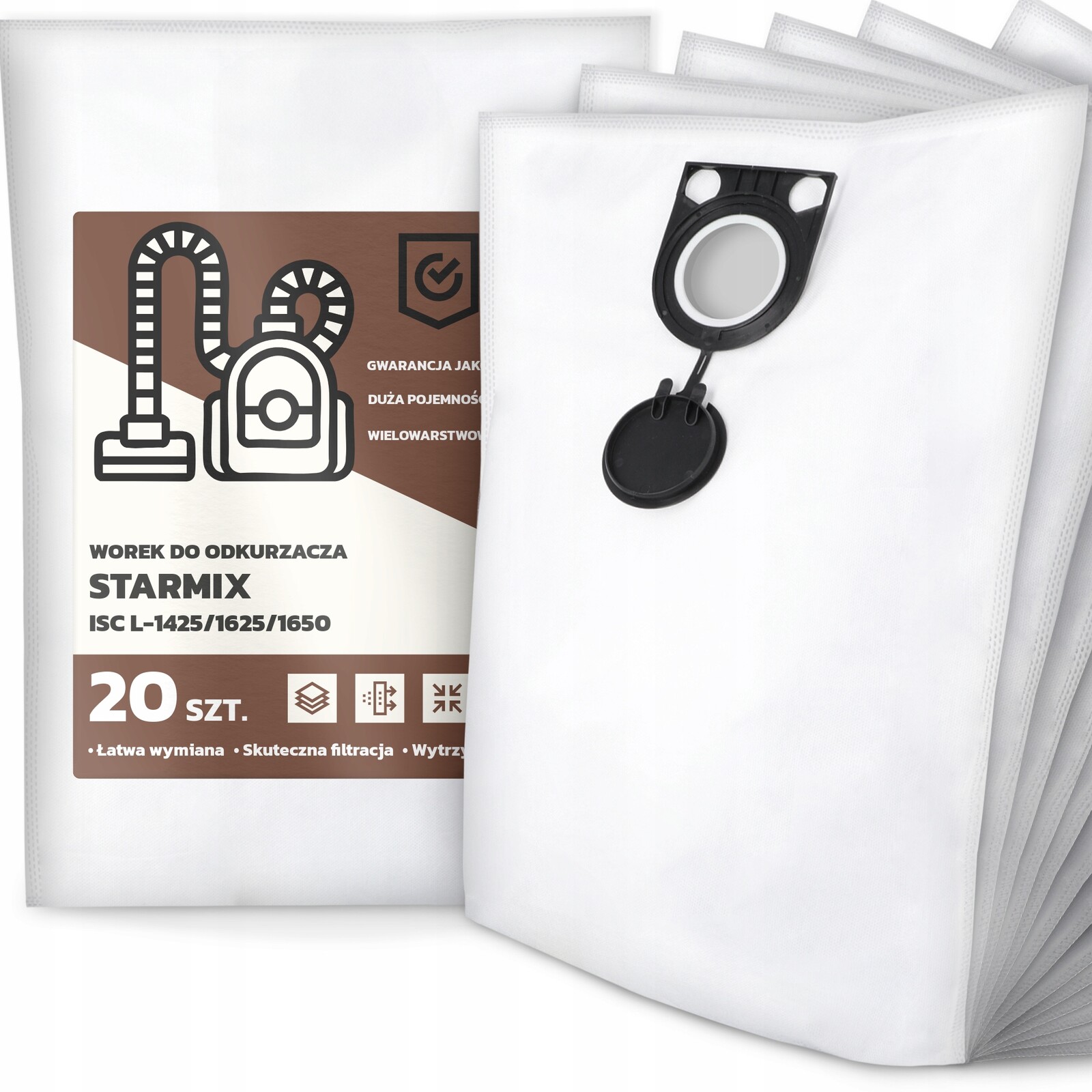 20 x Sáček Do Vysavače Starmix Isc L-1425/1625/1650 Syntetický Velký G9