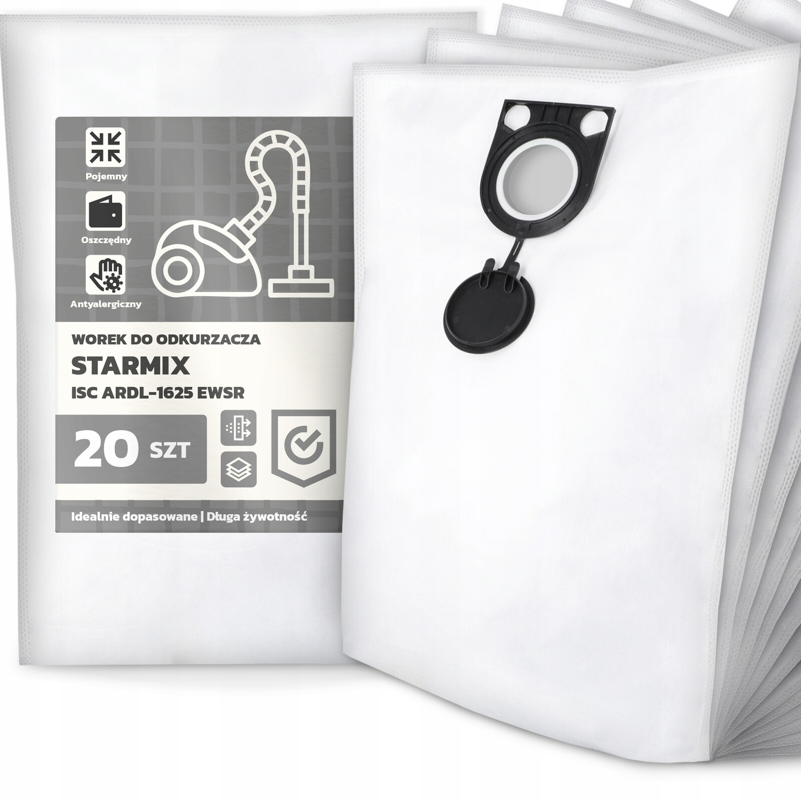 20 x Sáček do Vysavače Starmix Isc ARDL-1625 Ewsr Syntetický Prostorný G9