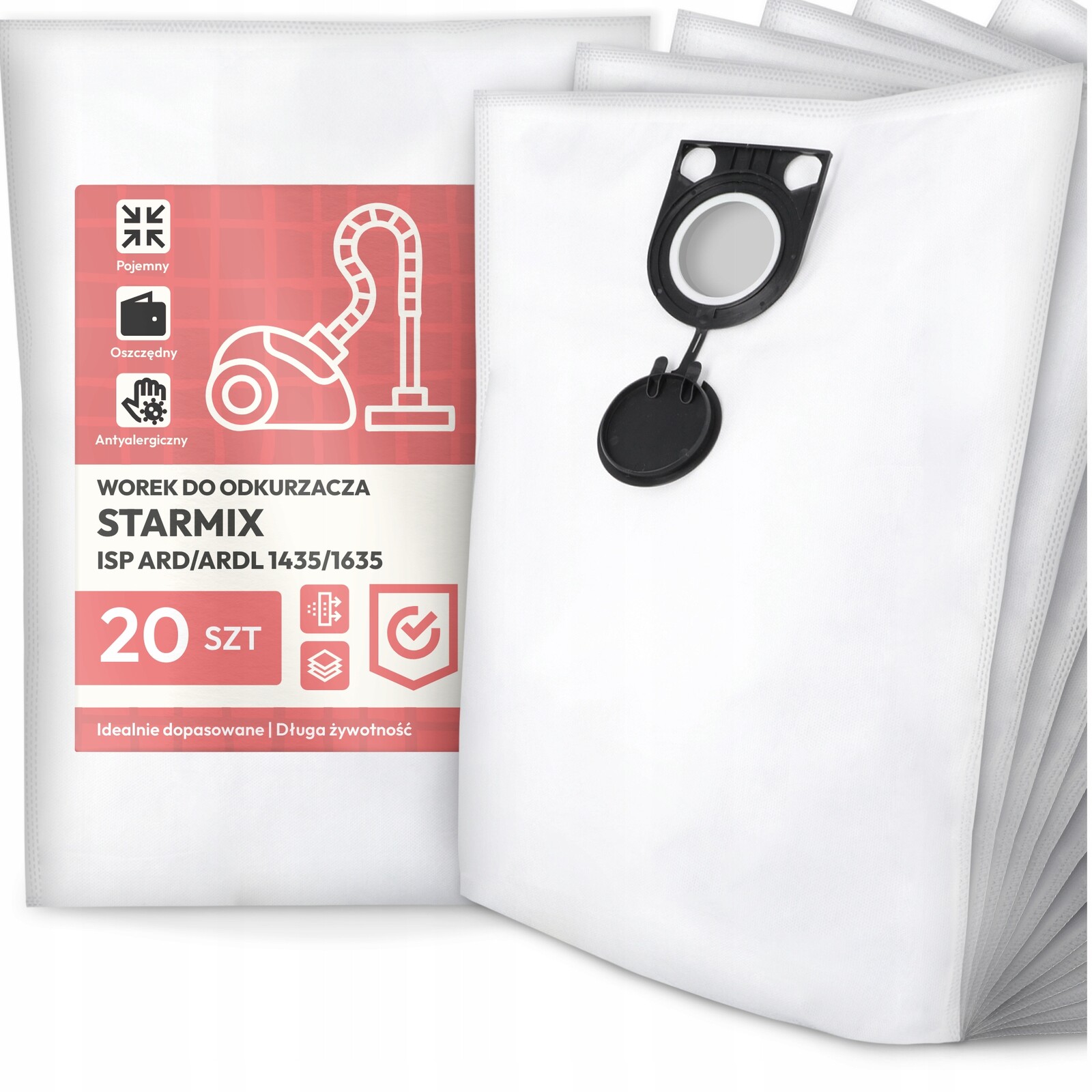 20x Sáček Do Vysavače Starmix Isp Ard/ardl 1435/1635 Syntetický Velký G9