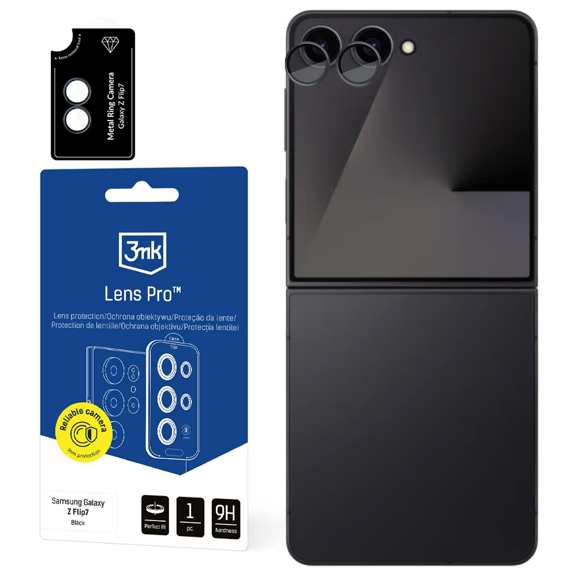 Sklo Lens Protection Pro 3MK pro Samsung Galaxy Z Flip7 černé 1 Ks