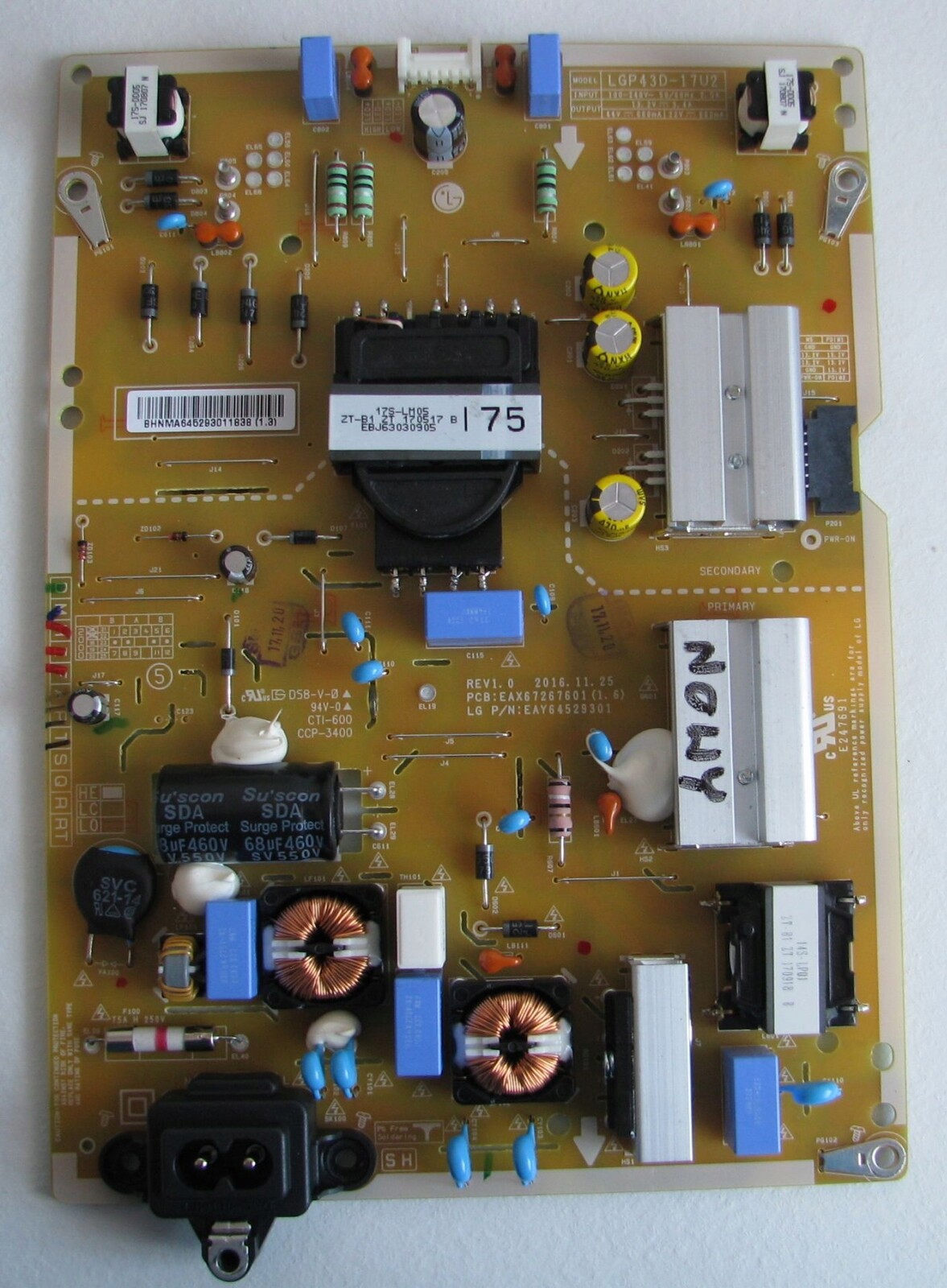 Napájecí zdroj EAX67267601 (1.6) LGP43D-17U2 43UJ651V 43UJ6517 43UJ630V