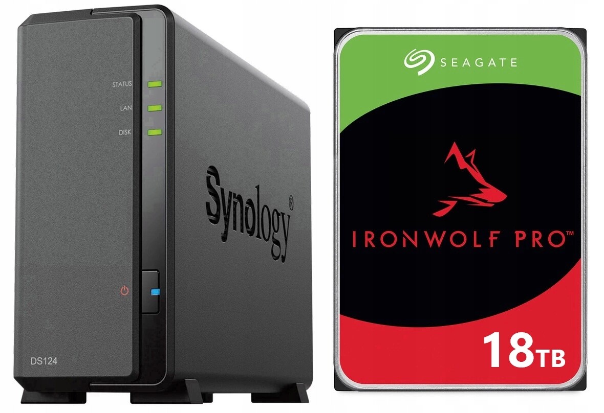 Nas server Synology DiskStation DS124 18TB Seagate IronWolf Pro