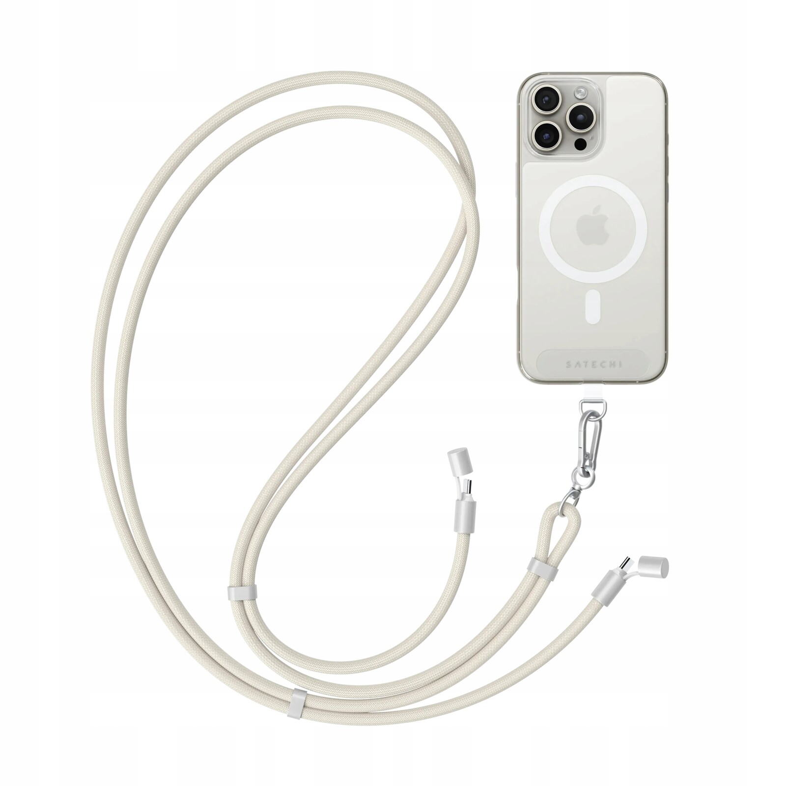 Satechi Vodítko s kabelem 2 v 1 Usb-c OntheGo Usb-c Lanyard Cable, béžová