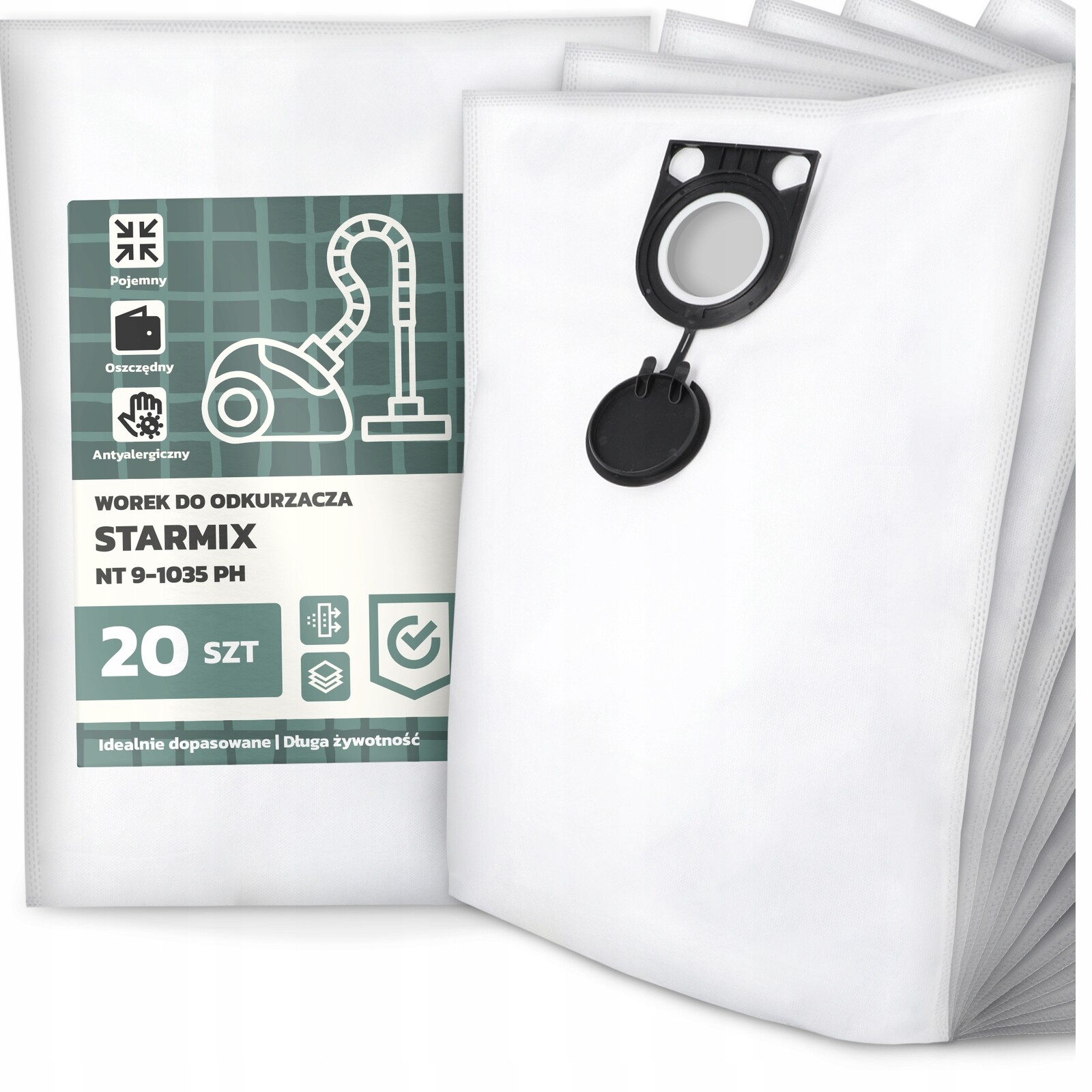 20 x Sáček Do Vysavače Starmix Nt 9-1035 Ph Syntetický Objemný Silný G9