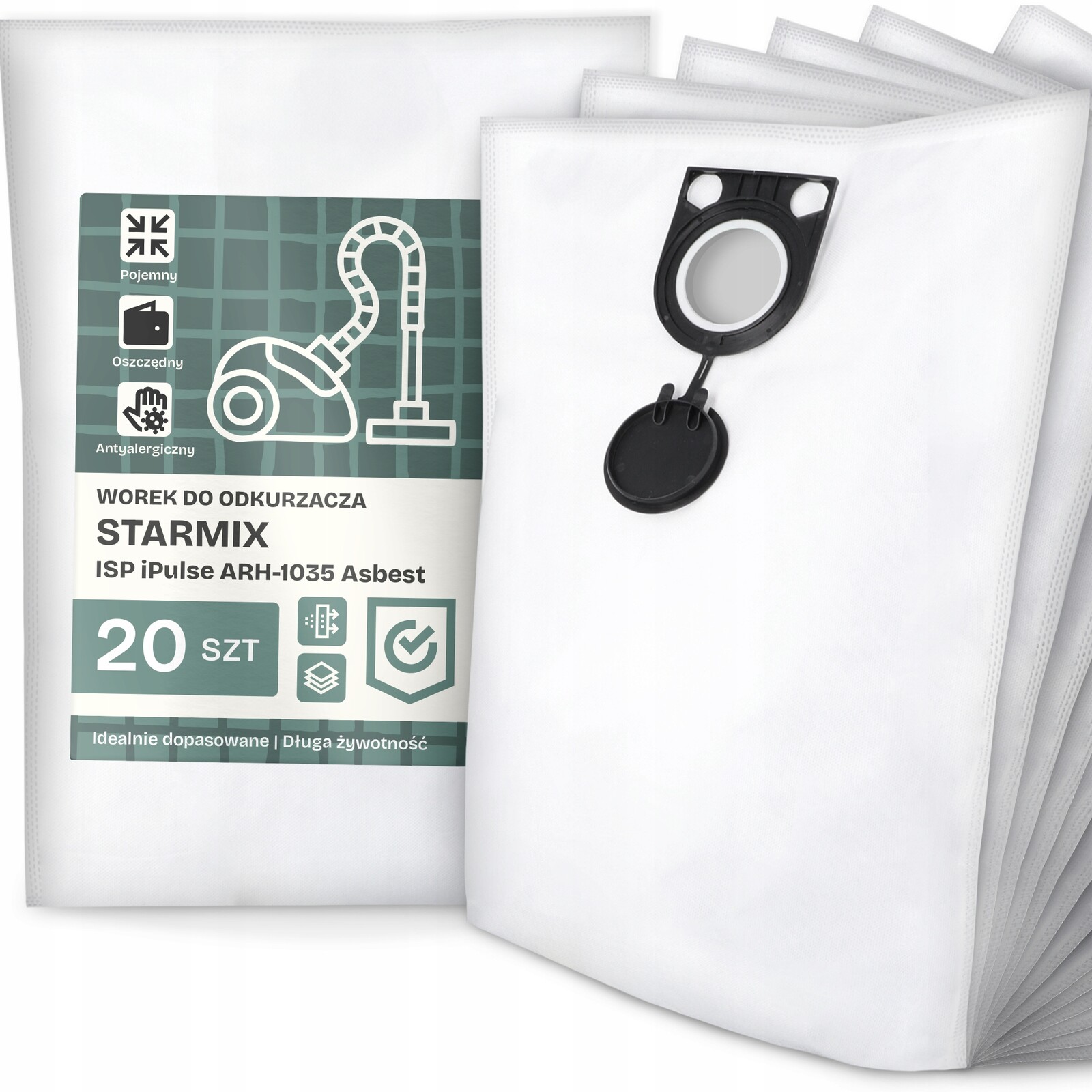 20 x Sáček do Vysavače Starmix Isp iPulse ARH-1035 Asbest Syntetický G9