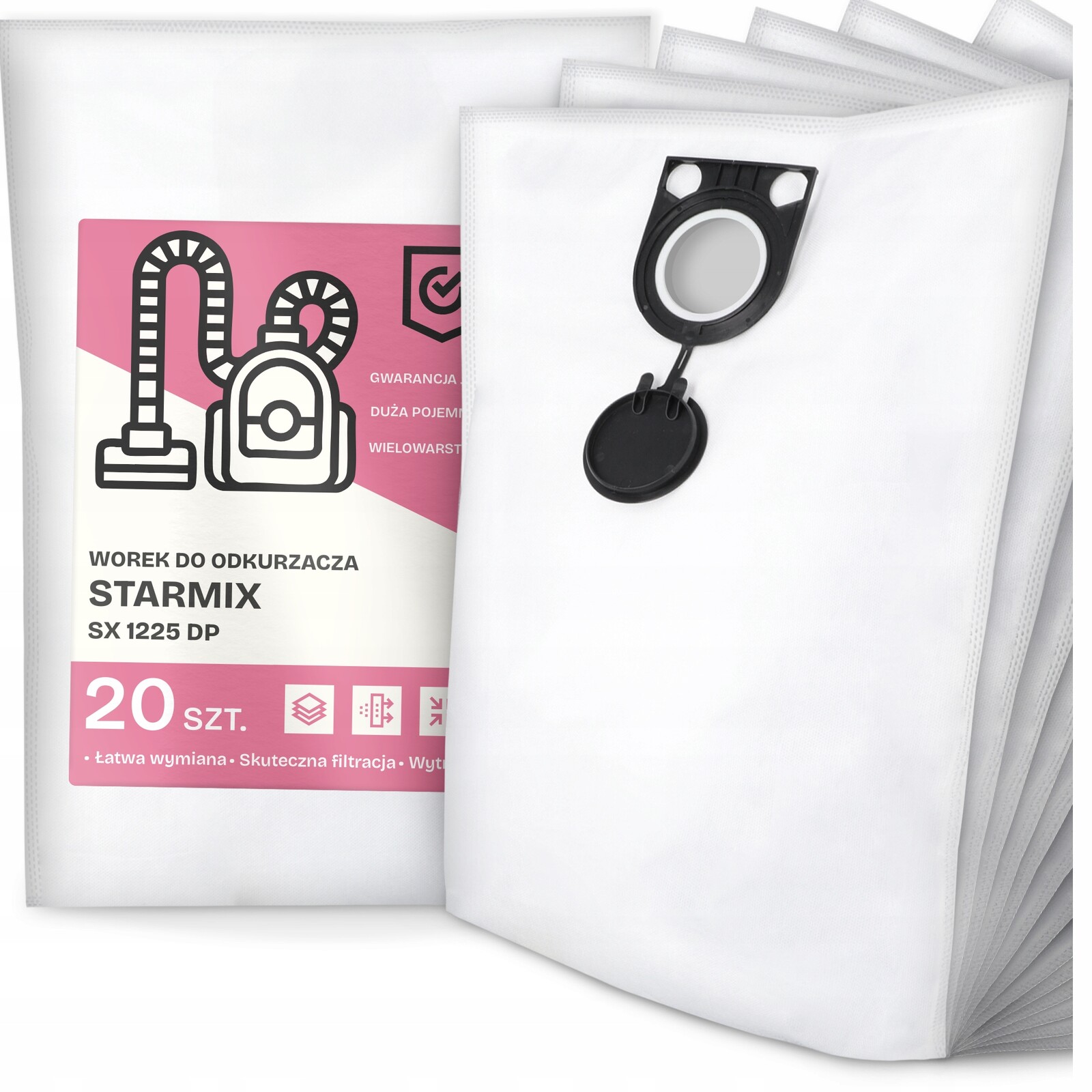 20 x Sáček Do Vysavače Starmix Sx 1225 Dp Syntetický Prostorný Silný G9