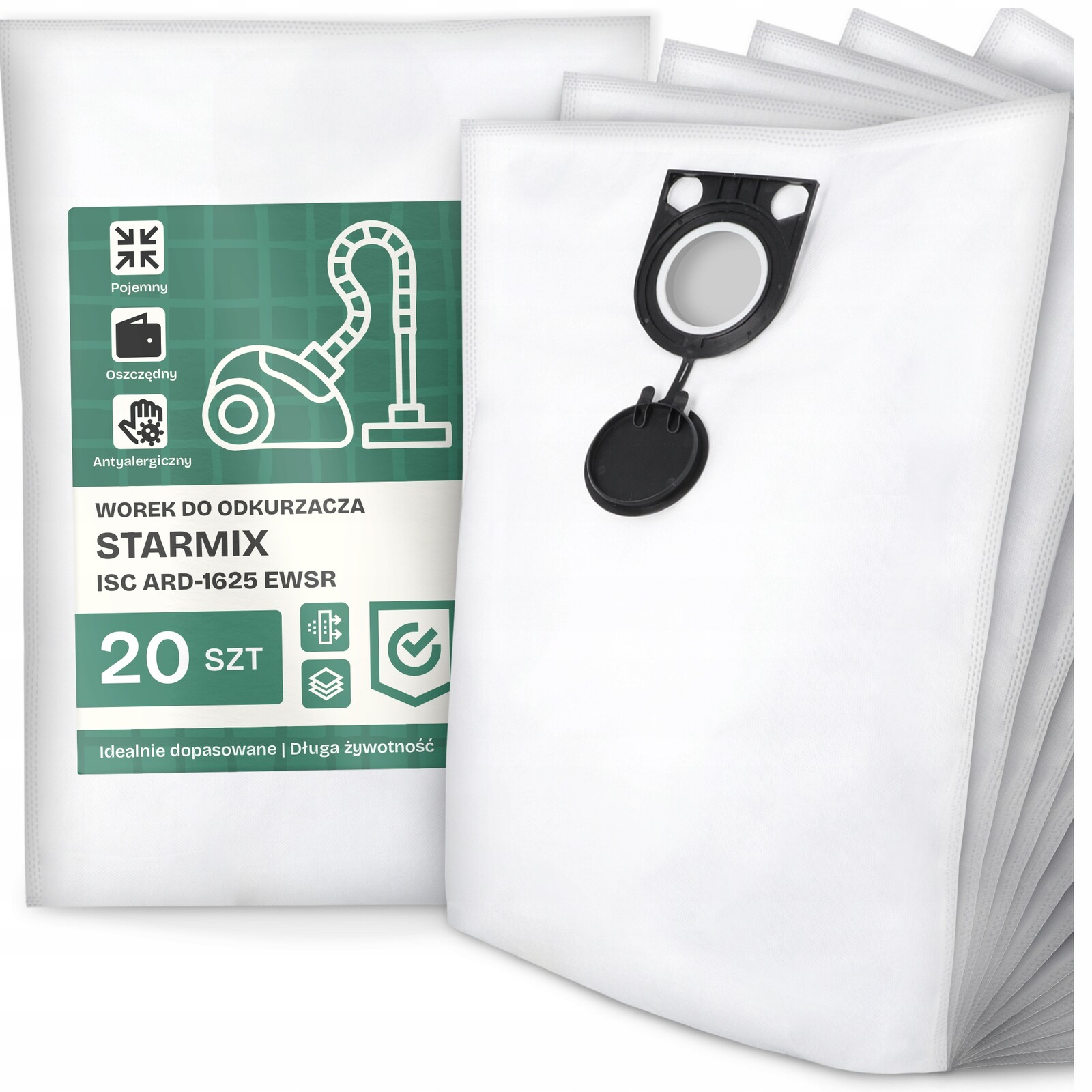 20 x Sáček Do Vysavače Starmix Isc ARD-1625 Ewsr Syntetický Prostorný G9