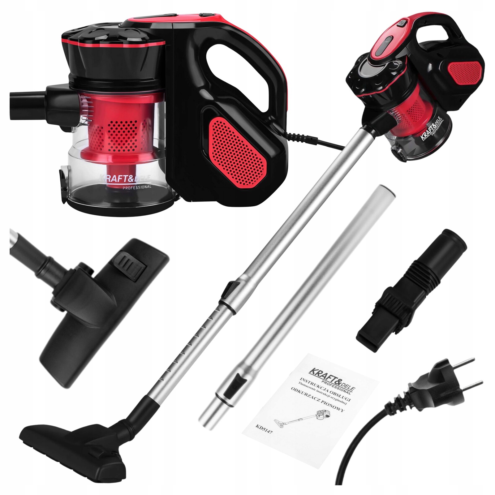 Tyčový vysavač bezsáčkový 600 W, nádoba 0,5 l, lehký, ergonomický, silný