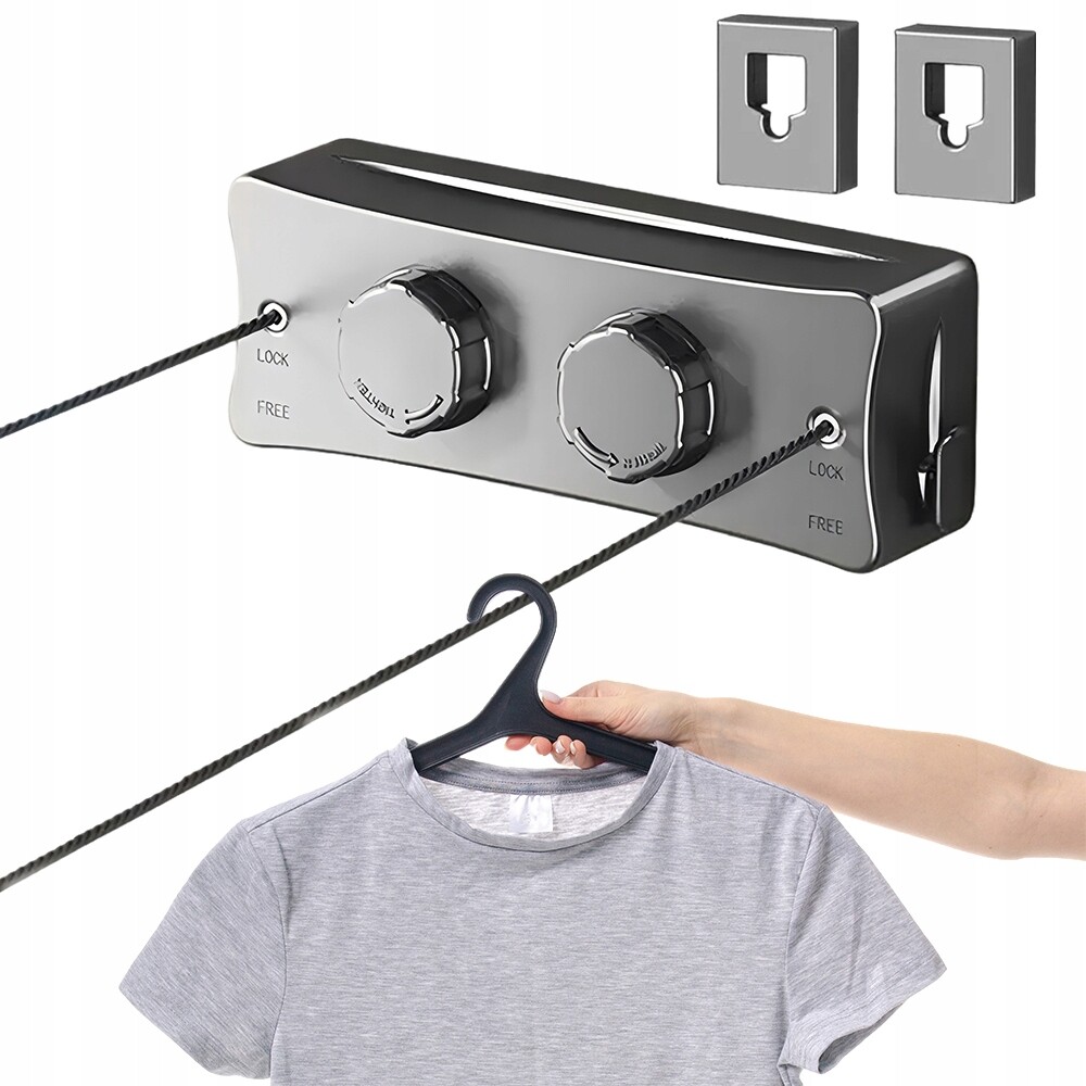 Prodloužená Šňůra Na Prádlo Ocelová Šňůra Na Prádlo 5,1 M Šedá