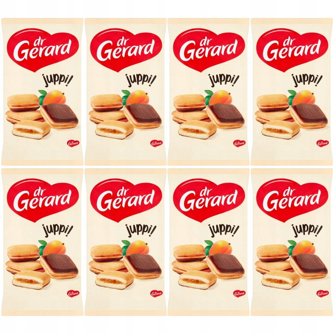 dr Gerard Juppi Piškoty s meruňkovou náplní a kakaovou polevou 205 gx8 ks