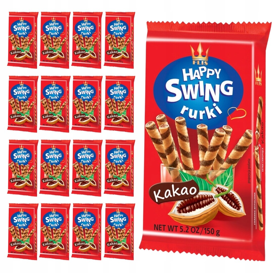 Flis Trubky Happy Swing s kakaovou příchutí 150 g x 16 kusů
