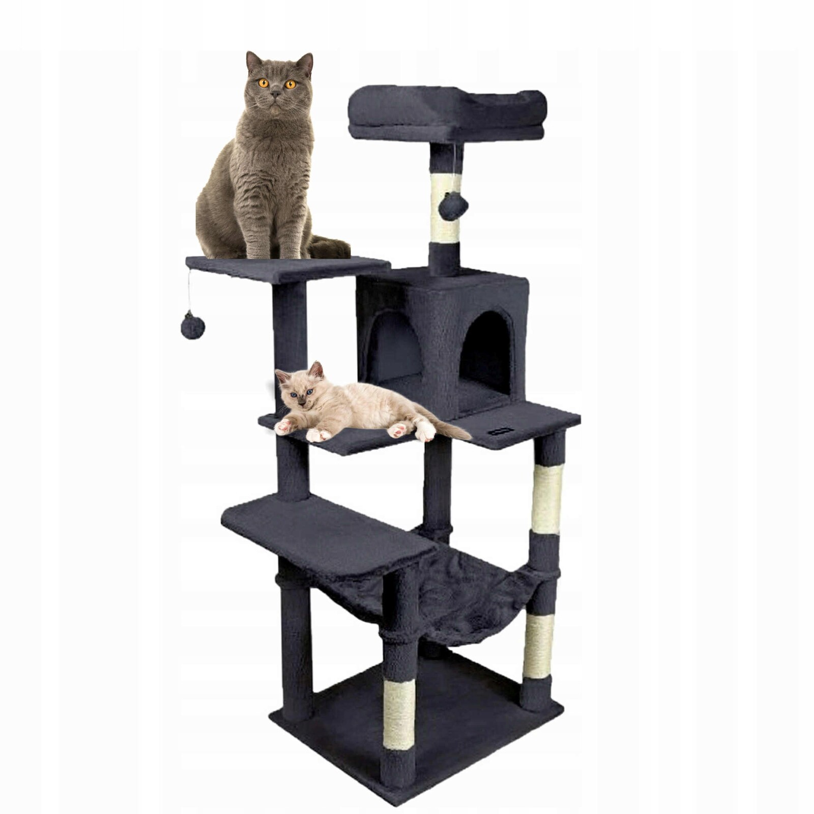 XXL Škrabadlo Gaczoo 143 cm veza pelíšek hračky pro kočky