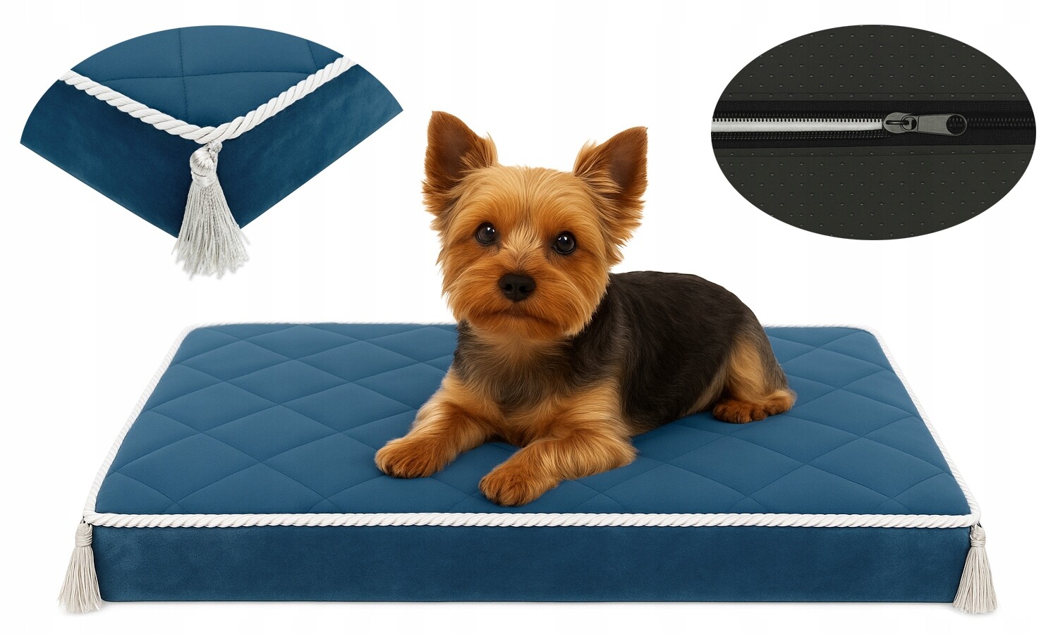 Pelíšek Lehátko pro psa kočku pěnová matrace zámek 70x50 mořský