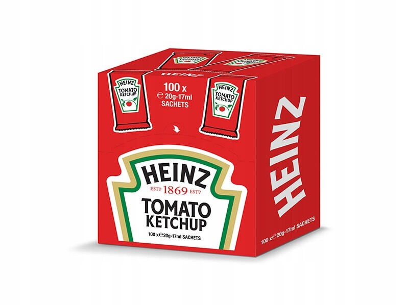 Kečup jemné rajčata Heinz 1700 ml 2000 g (100 x 17 ml) sáčky