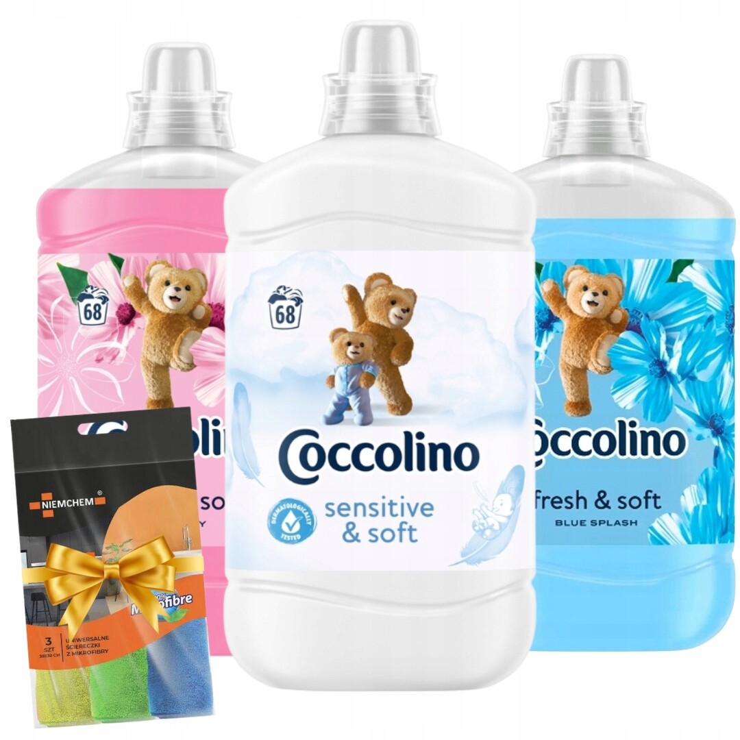 Coccolino tekutá aviváž Fresh & Soft Set 3x1,7L 204pr+ Bonus