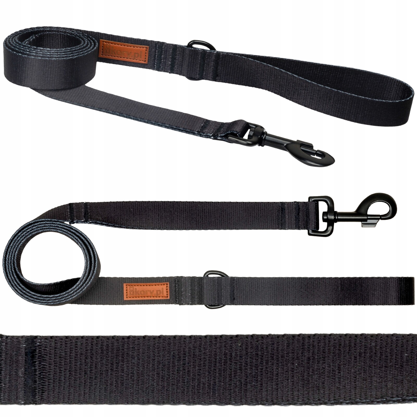 Vodítko klasická městská Malý Pes do 6 kg 150 cm Ukory Černá Hladká