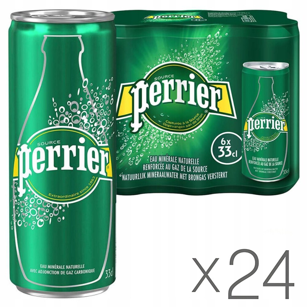 Perrier Minerální perlivá voda jemně perlivá plechovka 24 x 0,33 l