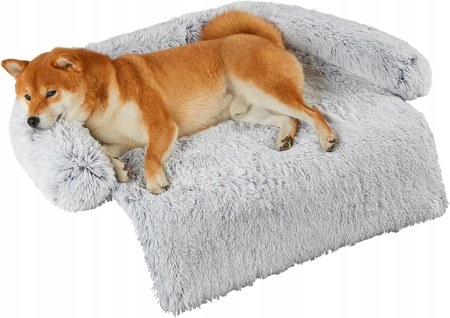 Pelíšek pro psa kočku, gauč, postel s potahem, 75 x 85 cm, šedá