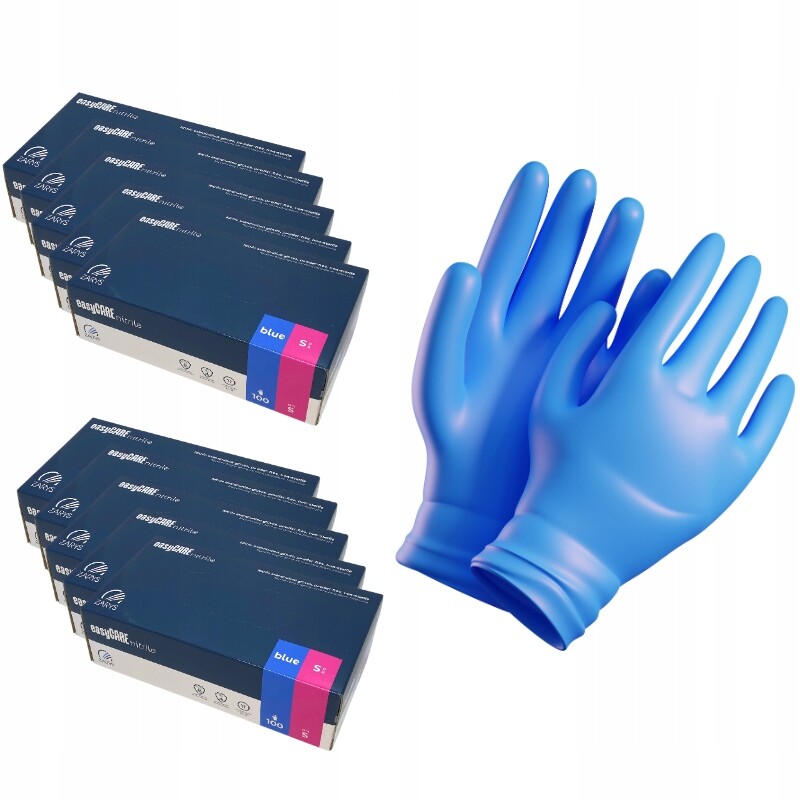Nitrilové rukavice Bezpudrové Easycare Zarys modré, velikost S 10 balení