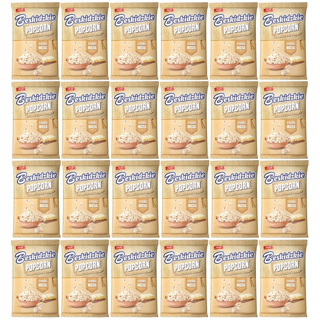 Beskidzkie popcorn s příchutí másla 90 g x 24 kusů