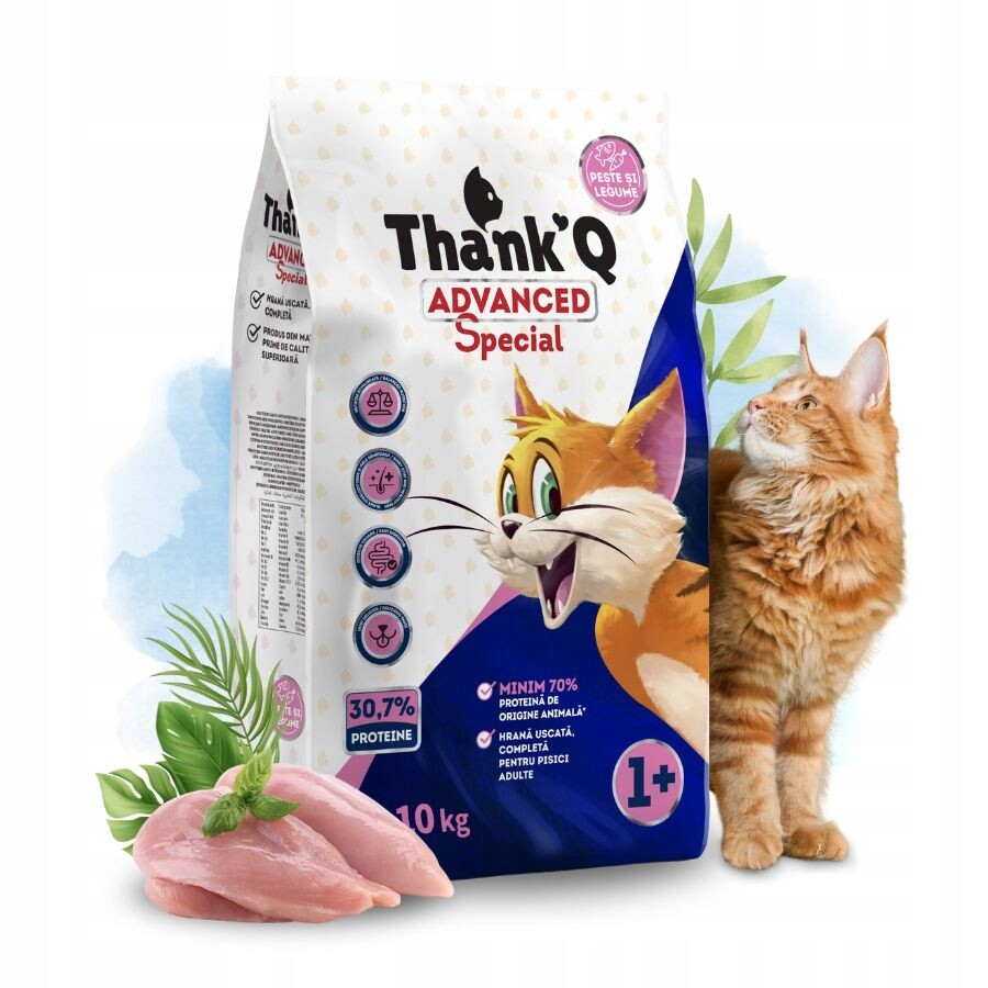 Thank'q Advanced Special krmivo krmivo pro kočky Vitamíny Ryba se zeleninou 10 kg