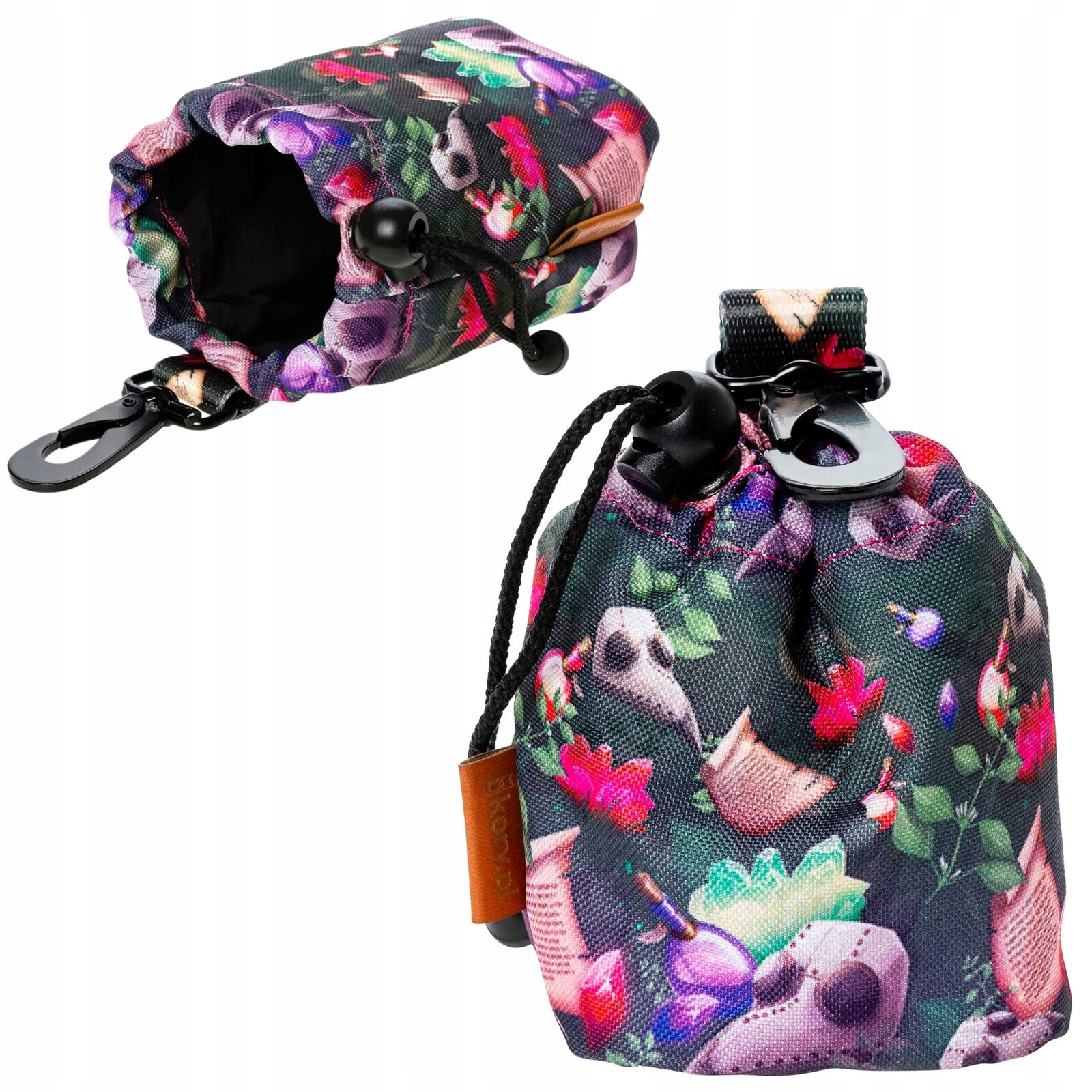 Sáček na pamlsky pro Psa na procházku Ukory fialová růžová Vzor