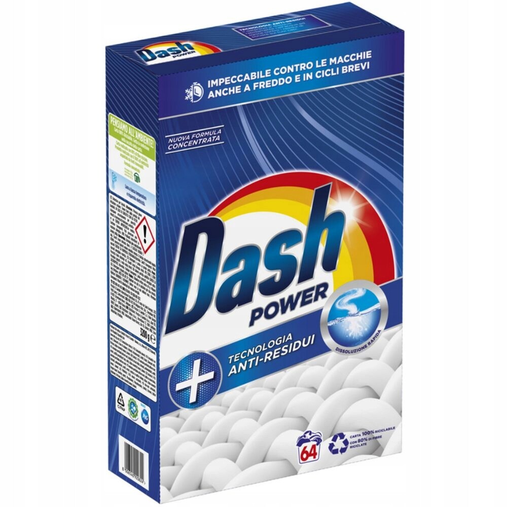 Dash Power Prací prášek 3,47 kg (64 praní) – Koncentrát formule