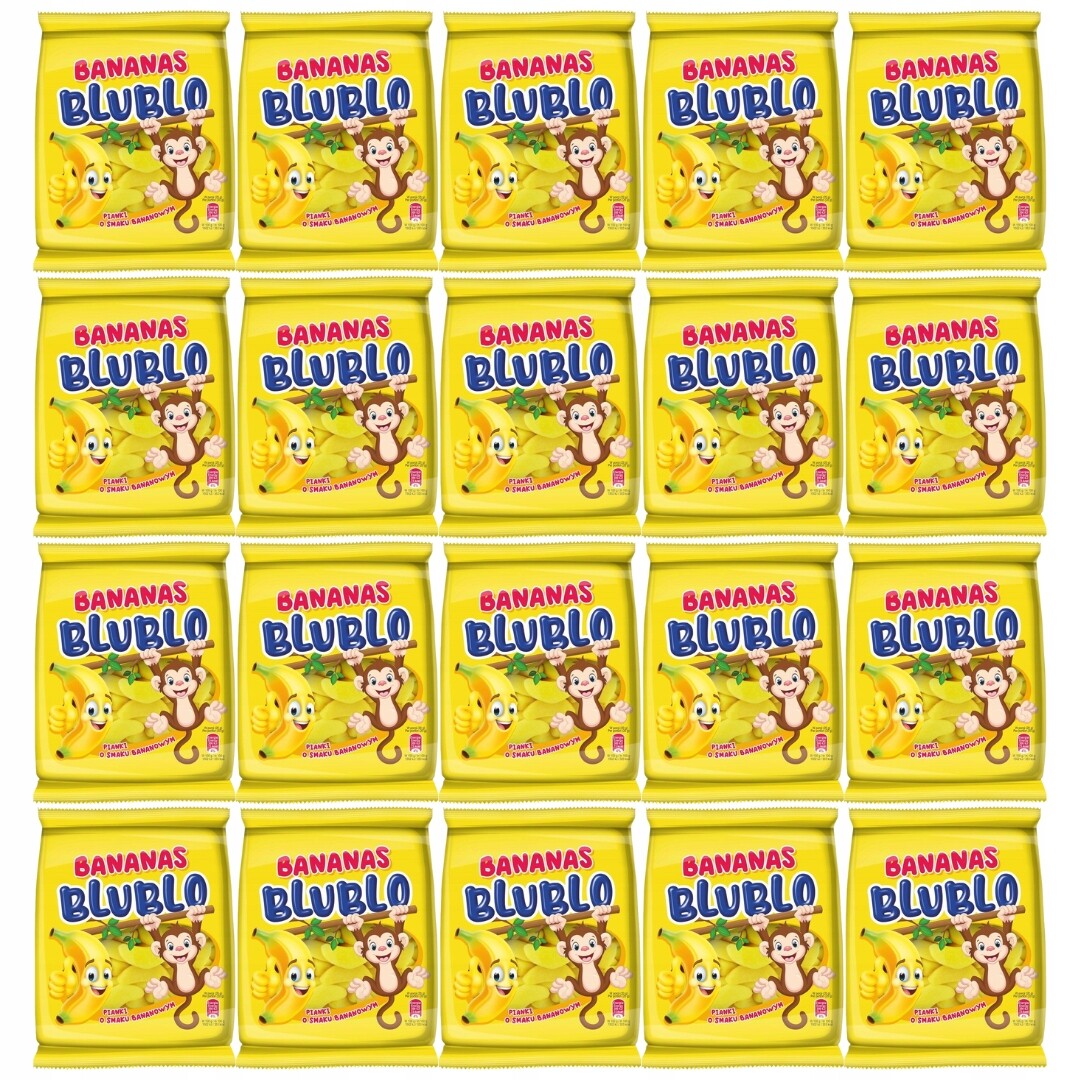 Blublo Pěnové želé banánky 80 g x 20 kusů