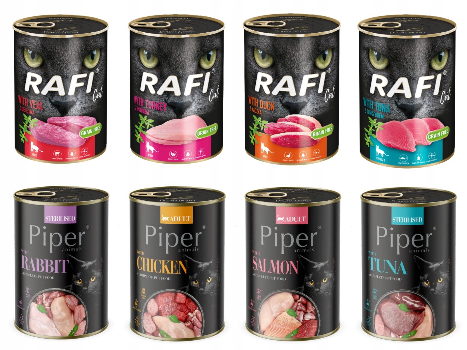 MIX Krmiva Pro Kočky Piper 400G Rafi 400G x 32 Kusů