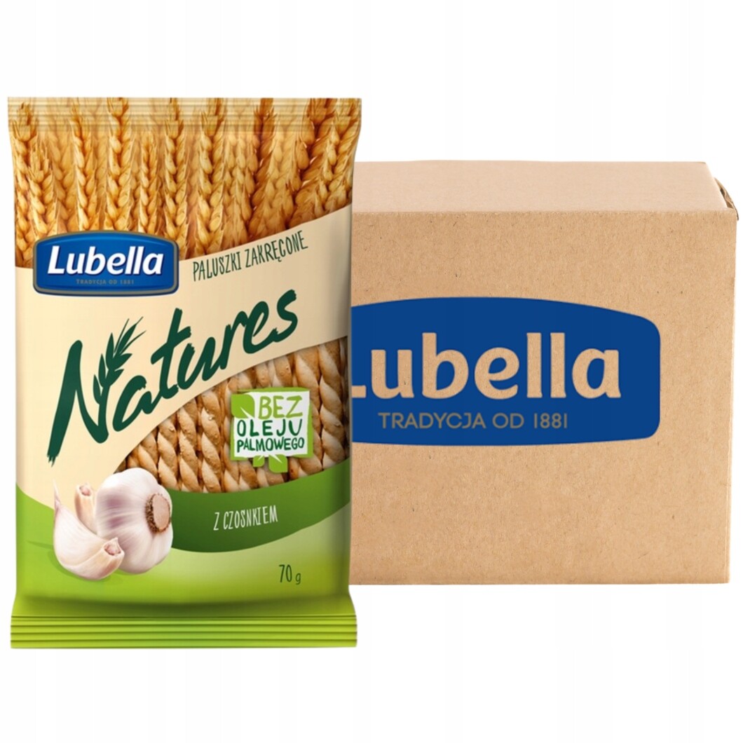 Lubella Natures Tyčinky zatočené s česnekem 70 g x 24 kusů