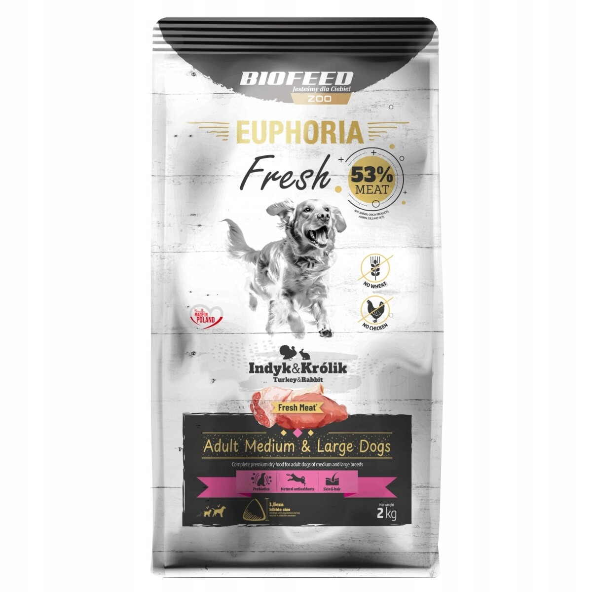 Biofeed Euphoria Fresh Meat Adult 2 kg Krůta s králíkem Medium Large