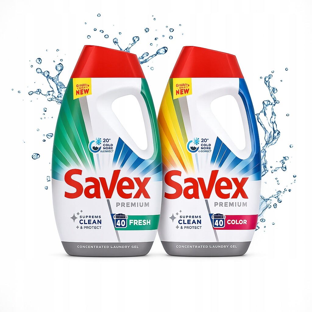 Sada 2× Savex Premium 1,8 L (Color, Fresh) účinné prací gely