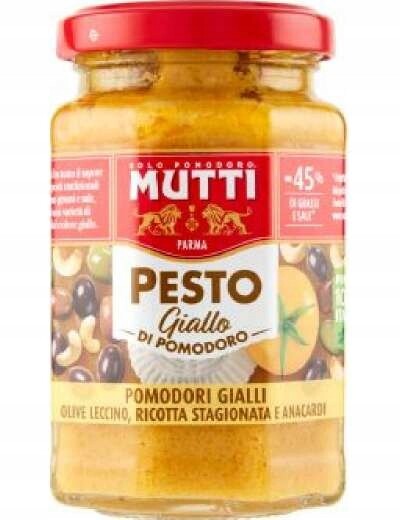 Sada 12 Kusů Mutti Pesto Giallo Italské pesto z přízraků Ricotta a Anac 180 g