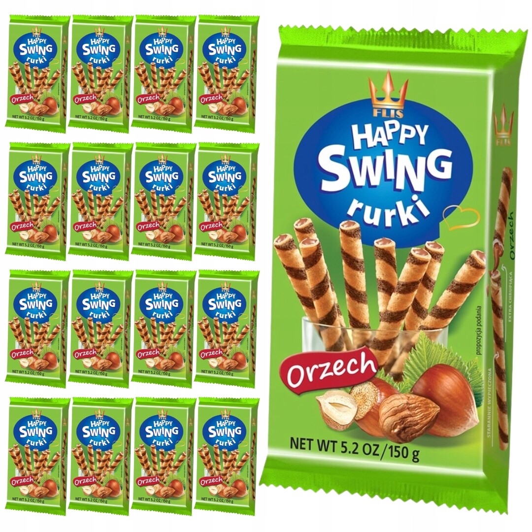 Flis Trubky Happy Swing s oříškovou příchutí 150 g x 16 kusů