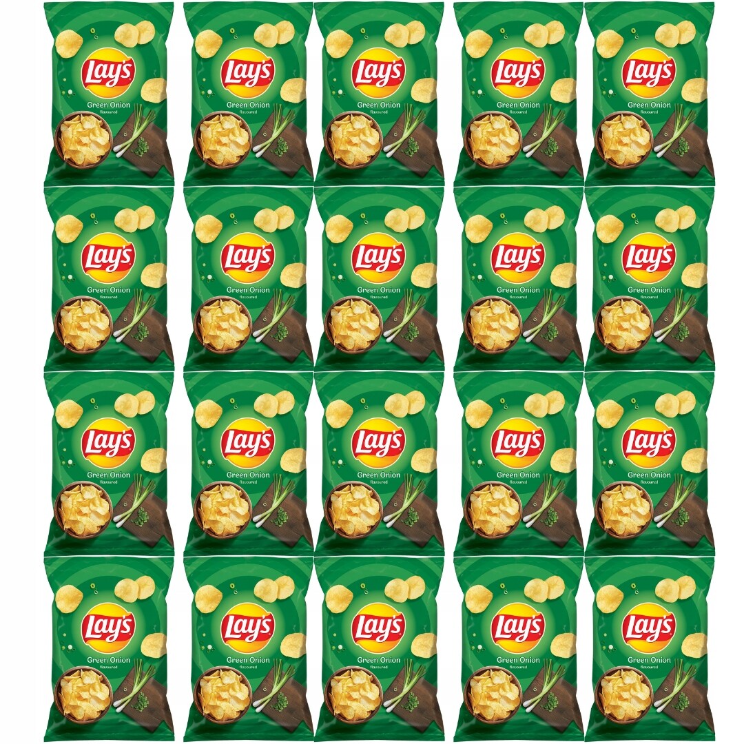 Lay's Bramborové chipsy s příchutí zelené cibulky 40 g x 20 kusů