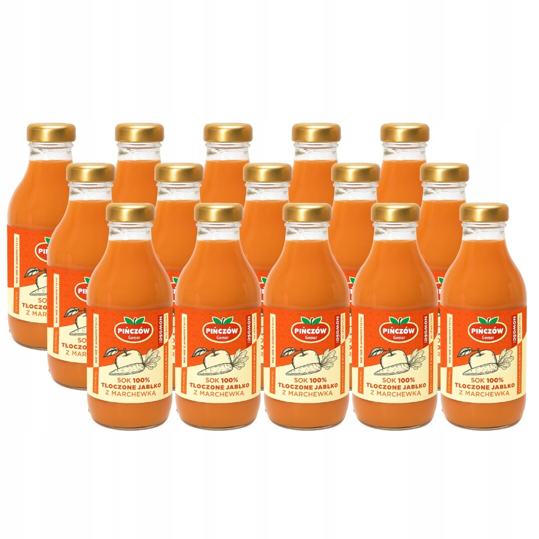 Gomar Pińów džus 100% lisované jablko s mrkví 300 ml x 15 kusů