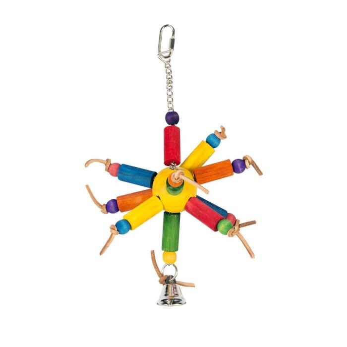 Duvo+ Hračka Pro Ptáky Dřevěná Barevná Koule 35 cm