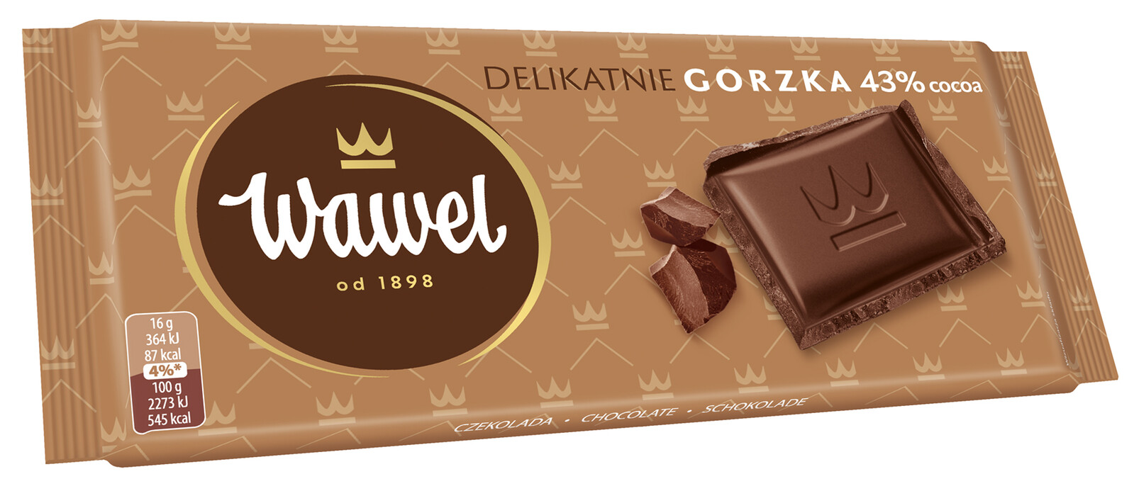 Wawel Čokoláda jemně hořká 43% cocoa 80 g