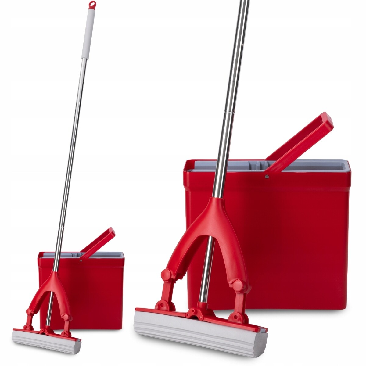 Plochý Houbový Mop Kbelík Se Ždímačem Skládací Tyč Valsar