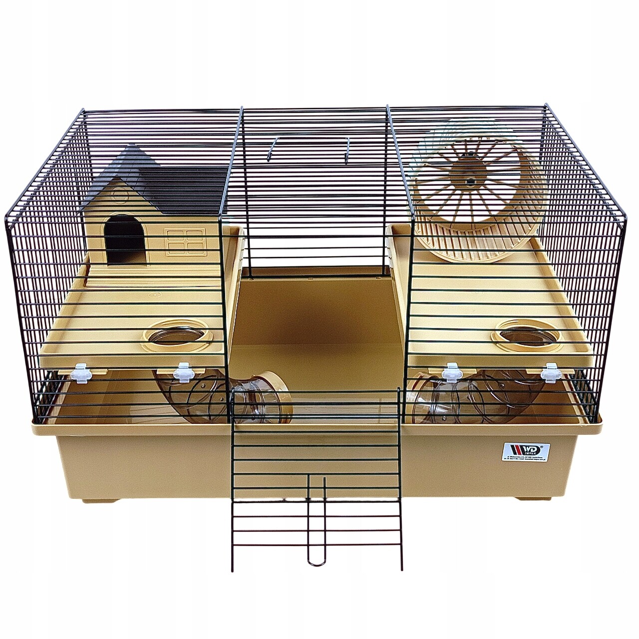 Klec pro křečka hlodavce myšky patrová tunely domeček kolotoč Béžová