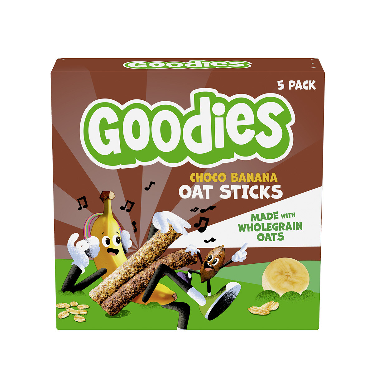GOODIES ovesné tyčinky kakao & banán 5 x 23 g