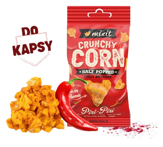 MIXIT Crunchy corn do kapsy - Peri Peri & Kajenský pepř 40 g