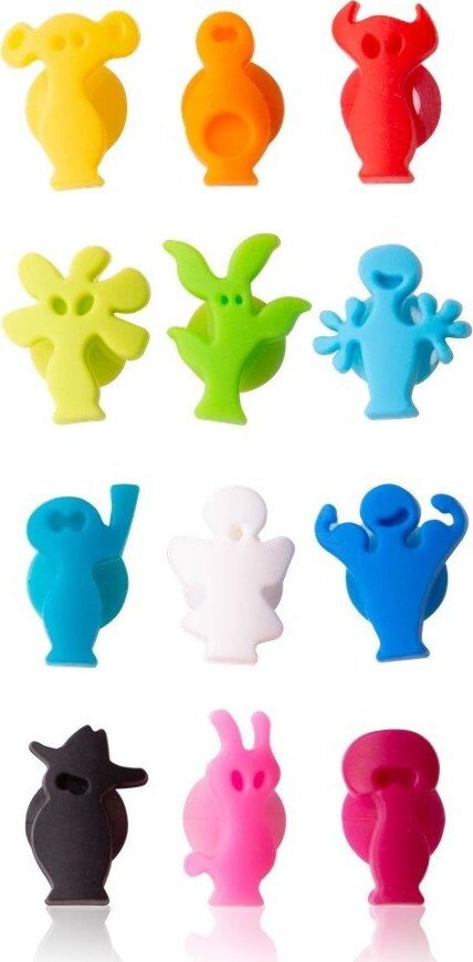 Silikonové rozlišovače na sklenice v sadě Paty people – VacuVin