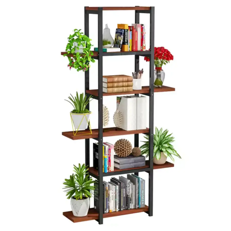 Tempo Kondela Regál LEMY - černá/rustikální