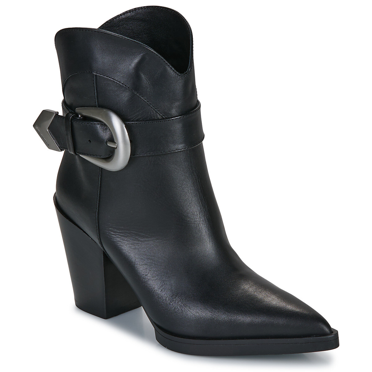 Karl Lagerfeld  KOWBOY Buckle Mid Boot  Černá