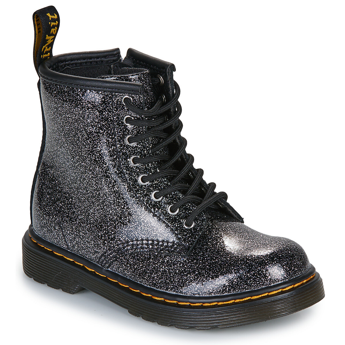 Dr. Martens  1460 T Black Silver Nebula Glitter  Černá