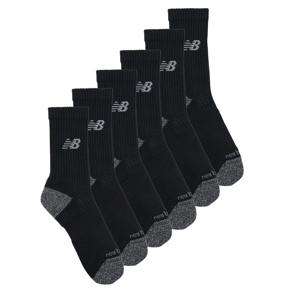 New Balance  ACTIVE CUSHION CREW SOCKS 3 PACKS  Černá
